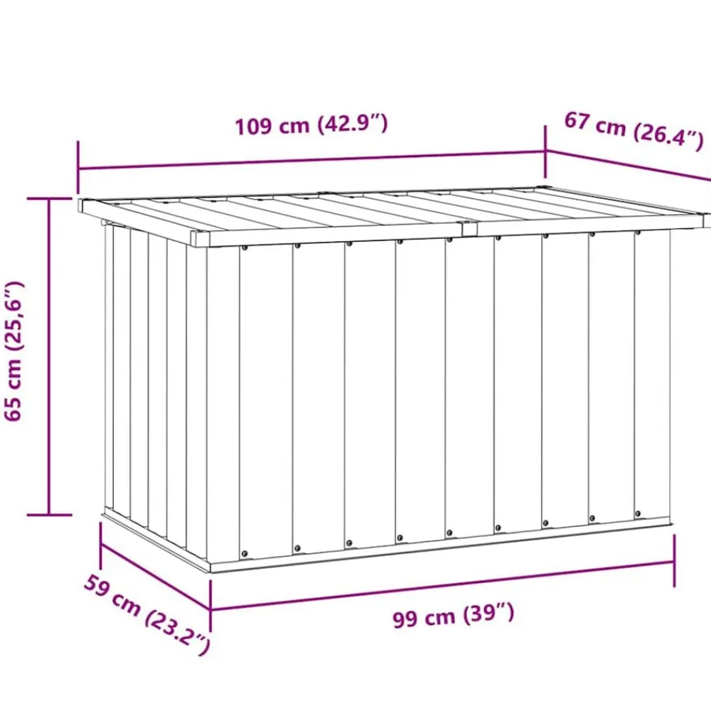 vidaXL Caja de almacenaje para jardín gris 109x67x65 cm Antracita Online