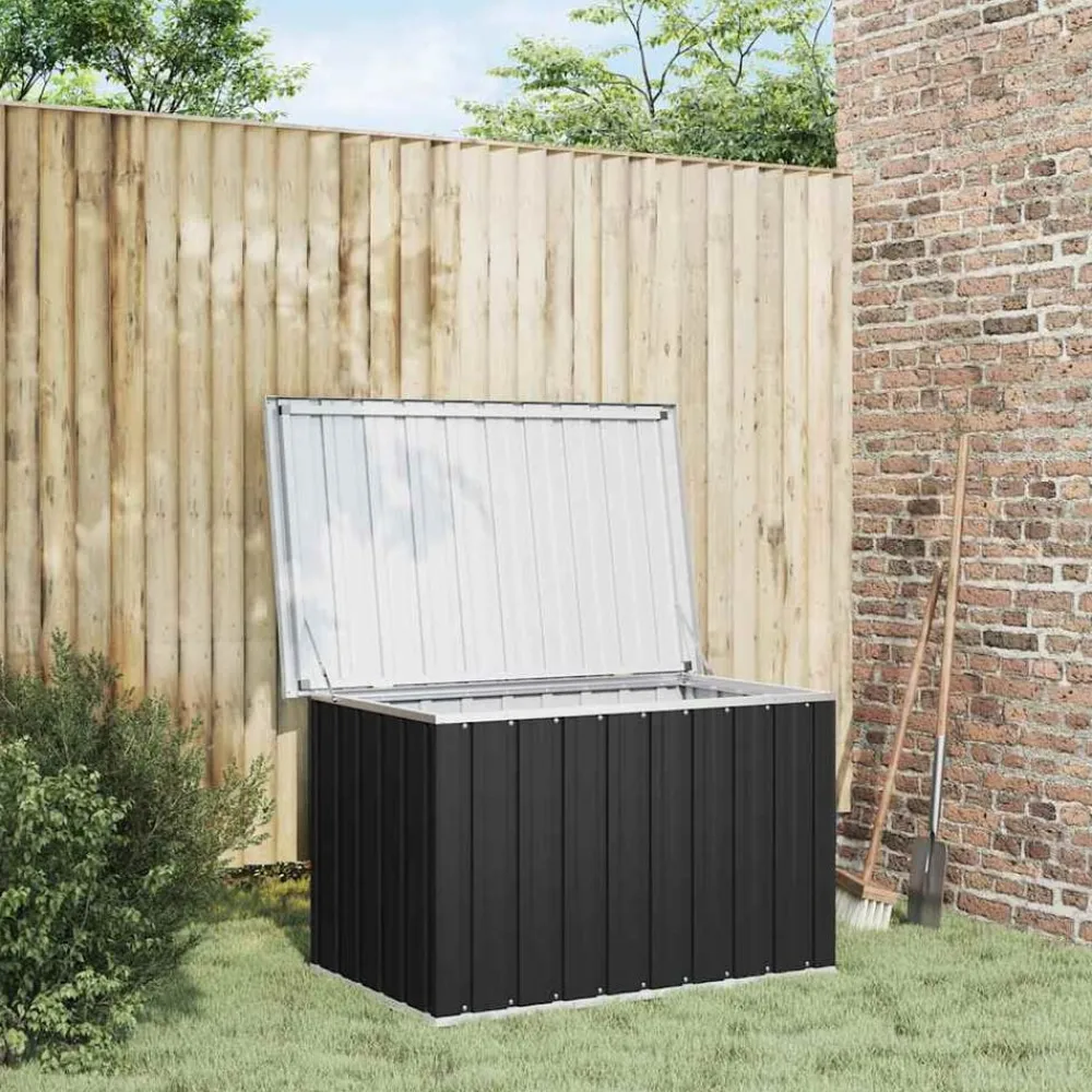 vidaXL Caja de almacenaje para jardín gris 109x67x65 cm Antracita Online