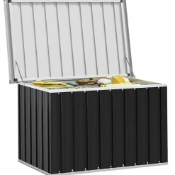 vidaXL Caja de almacenaje para jardín gris 109x67x65 cm Antracita Online
