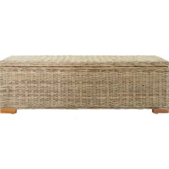 vidaXL Caja de almacenaje madera de caoba y ratán Kubu natural 110 cm Marr&oacute;n Online