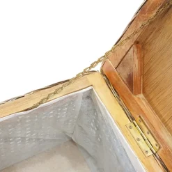 vidaXL Caja de almacenaje madera de caoba y ratán Kubu natural 110 cm Marrón Online