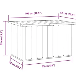 vidaXL Caja de almacenaje para jardín 109x67x65 cm Gris