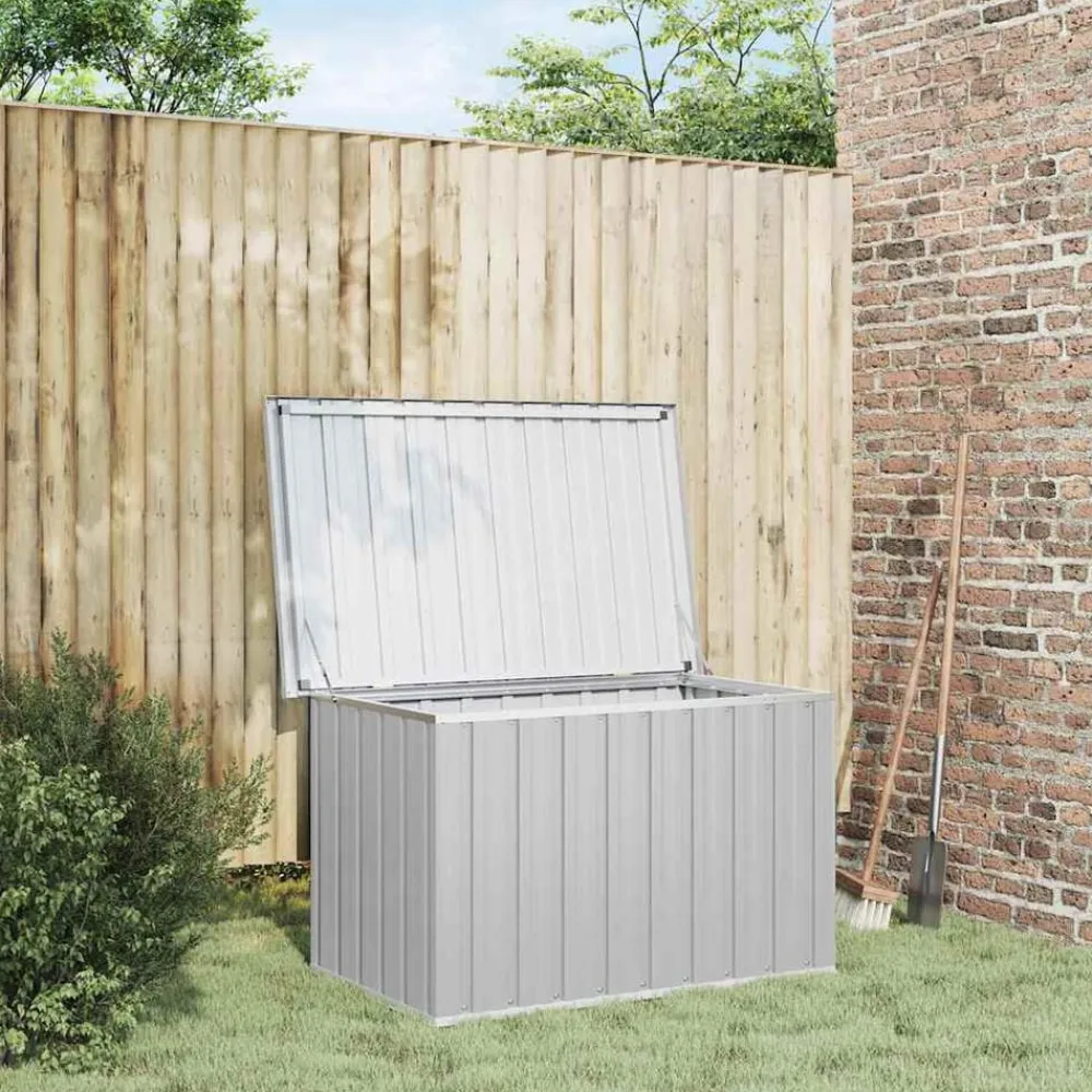 vidaXL Caja de almacenaje para jardín 109x67x65 cm Gris