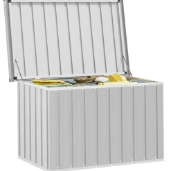vidaXL Caja de almacenaje para jardín 109x67x65 cm Gris