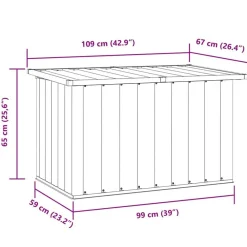 vidaXL Caja de almacenaje para jardín marrón 109x67x65 cm Marrón Online