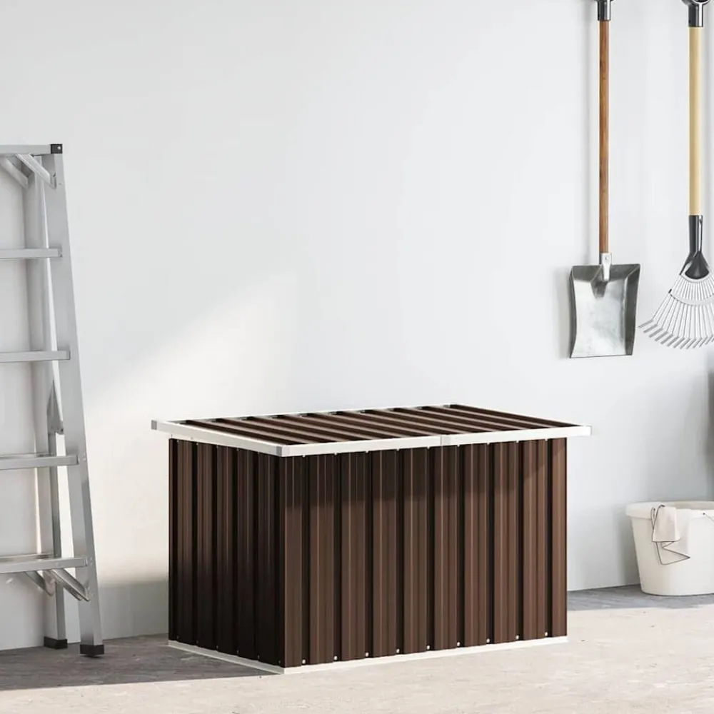 vidaXL Caja de almacenaje para jardín marrón 109x67x65 cm Marrón Online