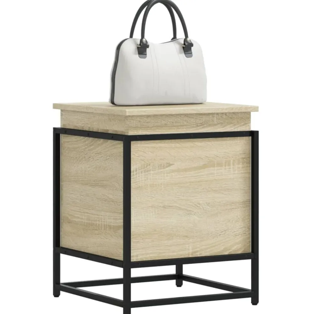 vidaXL Caja de almacenaje con tapa madera 40x40x51,5 cm Roble Sonoma Hot