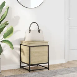 vidaXL Caja de almacenaje con tapa madera 40x40x51,5 cm Roble Sonoma Hot