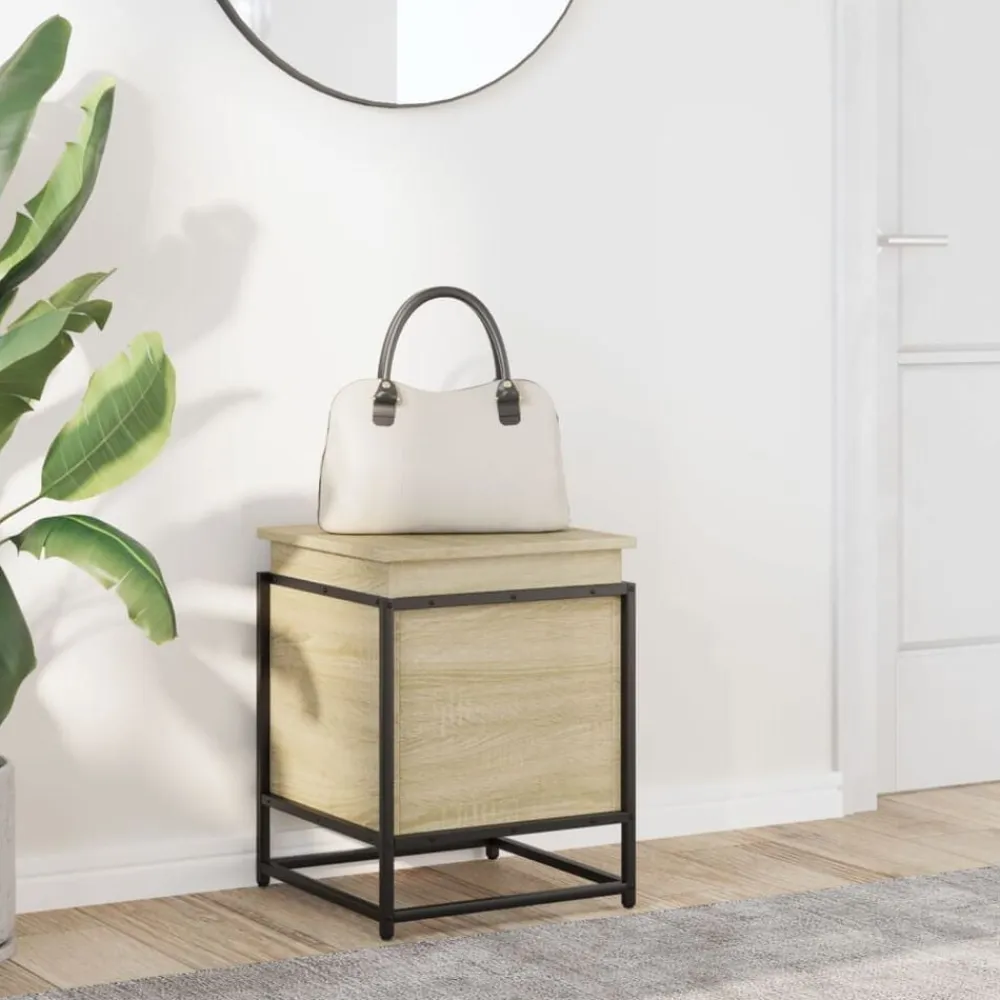 vidaXL Caja de almacenaje con tapa madera 40x40x51,5 cm Roble Sonoma Hot