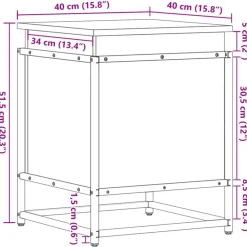 vidaXL Caja de almacenaje con tapa madera 40x40x51,5 cm Roble Sonoma Hot