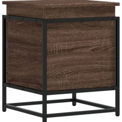 vidaXL Productos Del Hogar-Caja de almacenaje con tapa madera marrón roble 40x40x51,5 cm