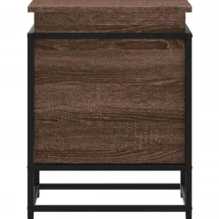 vidaXL Productos Del Hogar-Caja de almacenaje con tapa madera marrón roble 40x40x51,5 cm
