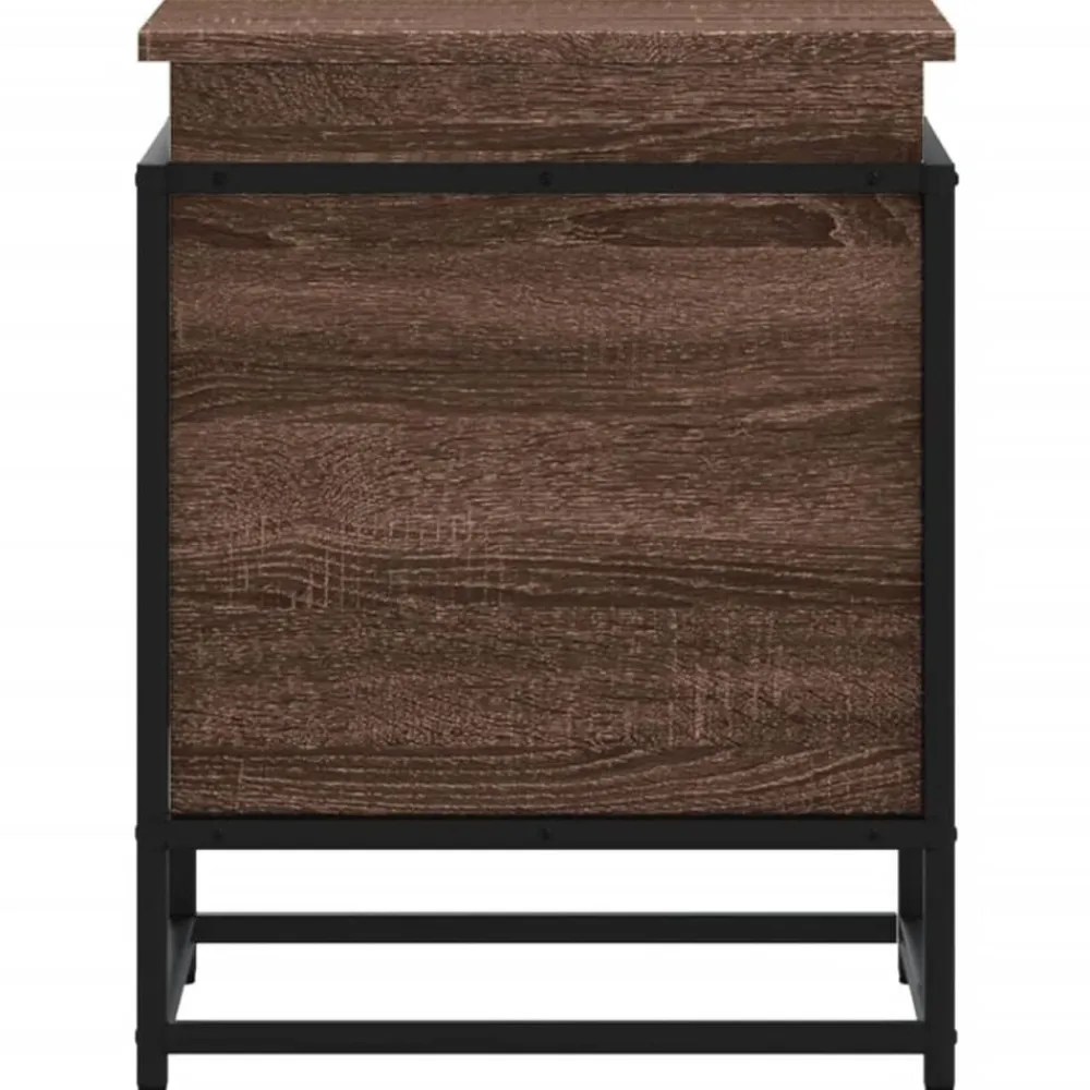vidaXL Productos Del Hogar-Caja de almacenaje con tapa madera marrón roble 40x40x51,5 cm