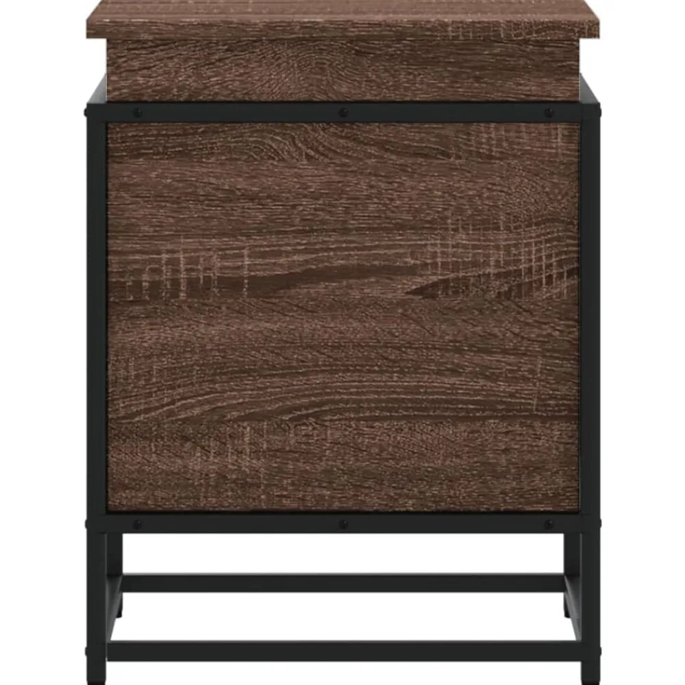 vidaXL Productos Del Hogar-Caja de almacenaje con tapa madera marrón roble 40x40x51,5 cm