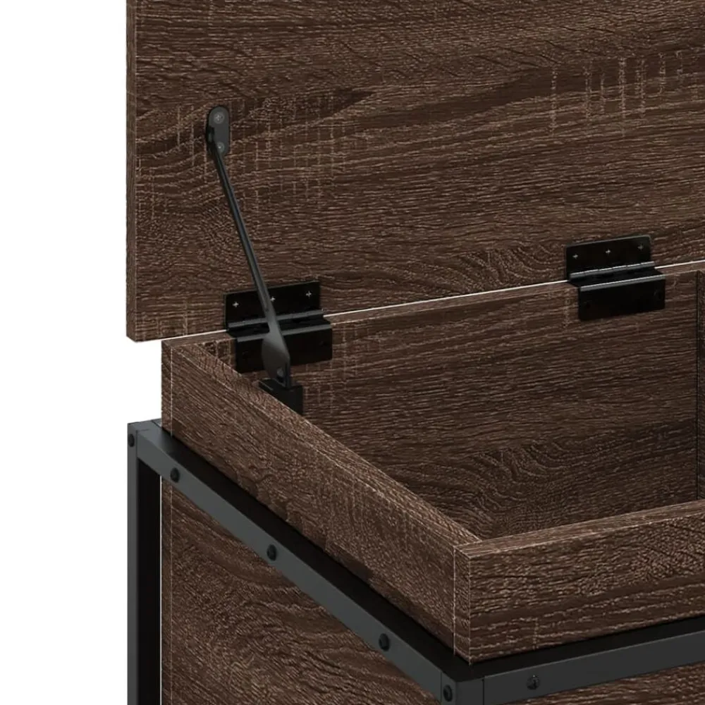 vidaXL Productos Del Hogar-Caja de almacenaje con tapa madera marrón roble 40x40x51,5 cm