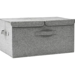 vidaXL Caja de almacenaje tela 50x30x25 cm Gris Sale