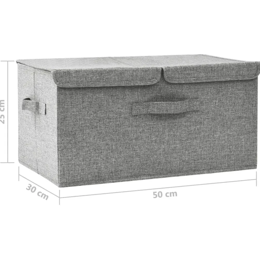 vidaXL Caja de almacenaje tela 50x30x25 cm Gris Sale