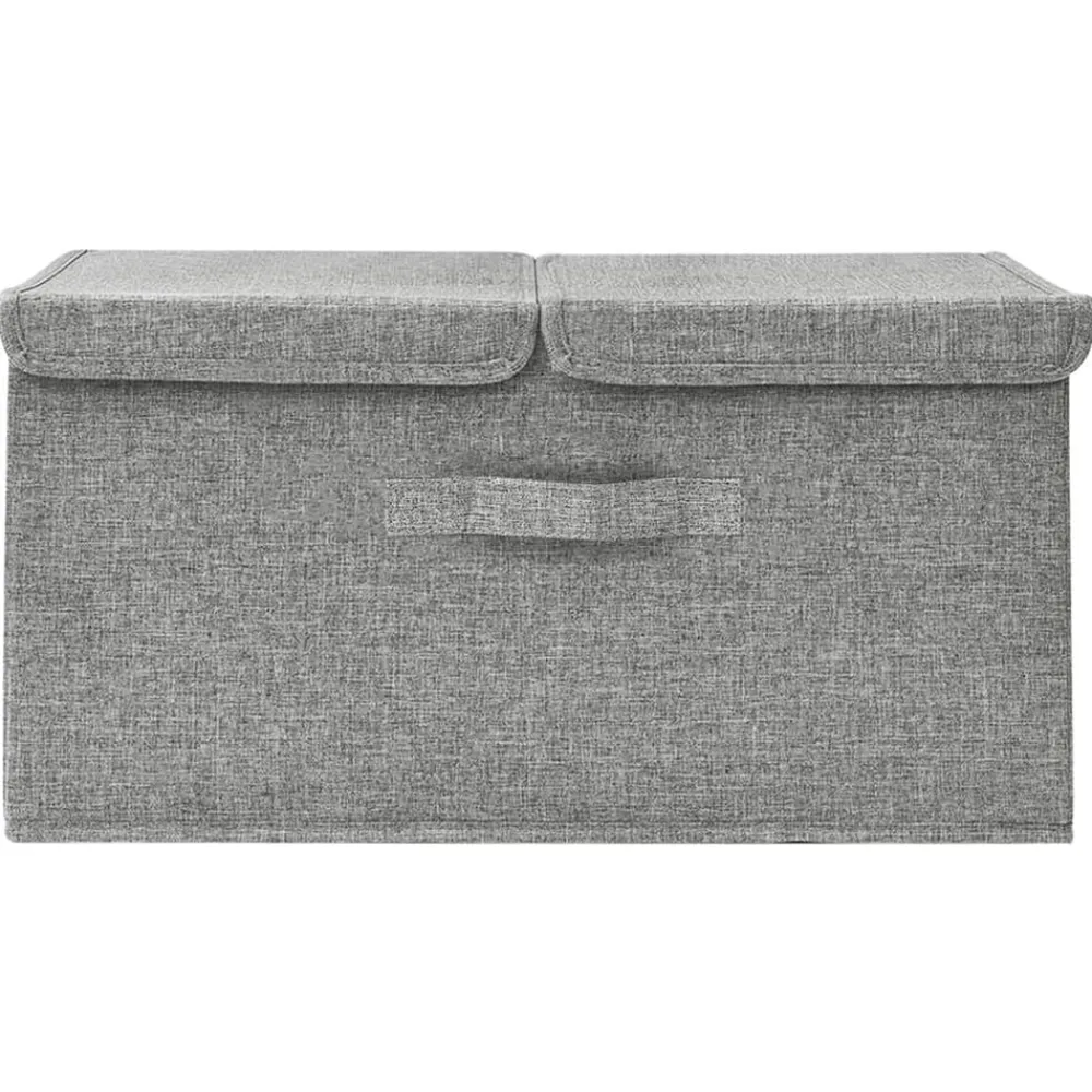 vidaXL Caja de almacenaje tela 50x30x25 cm Gris Sale