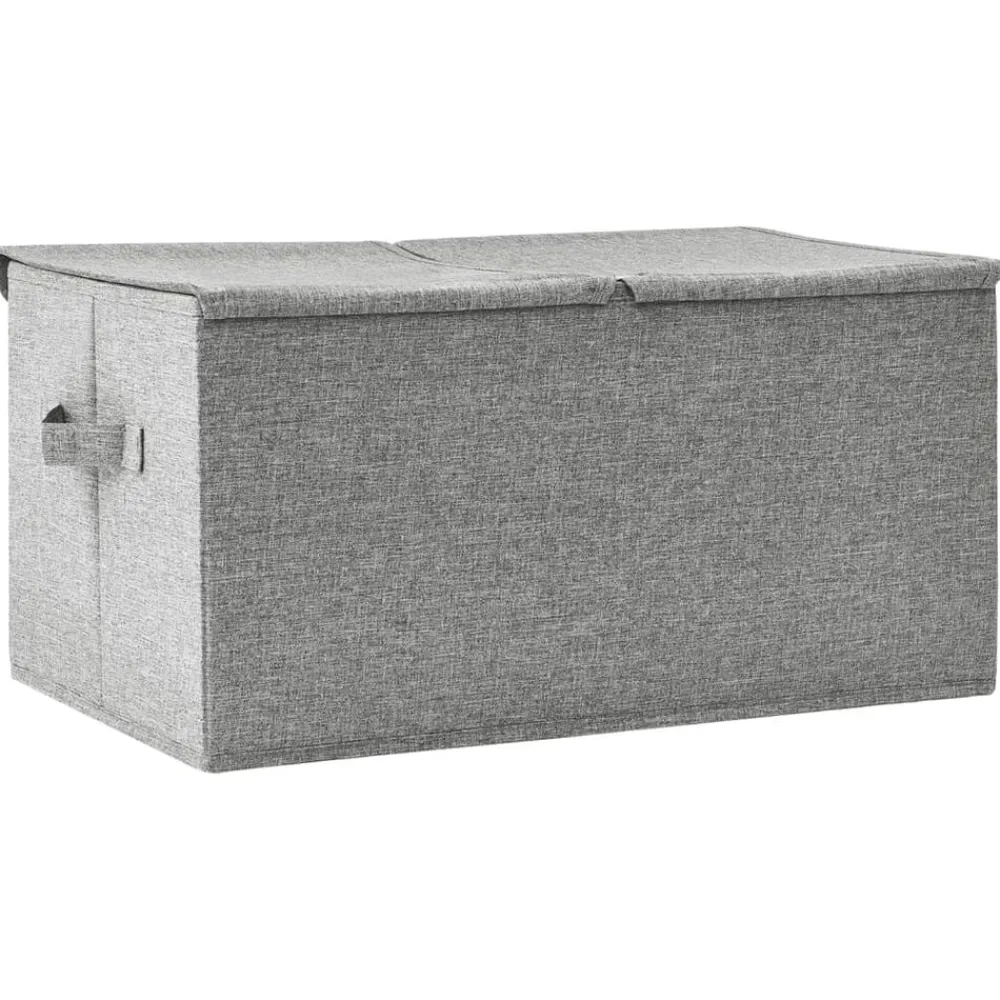 vidaXL Caja de almacenaje tela 50x30x25 cm Gris Sale