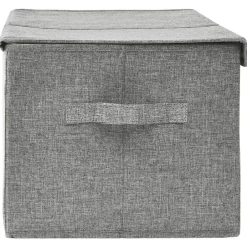 vidaXL Caja de almacenaje tela 50x30x25 cm Gris Sale