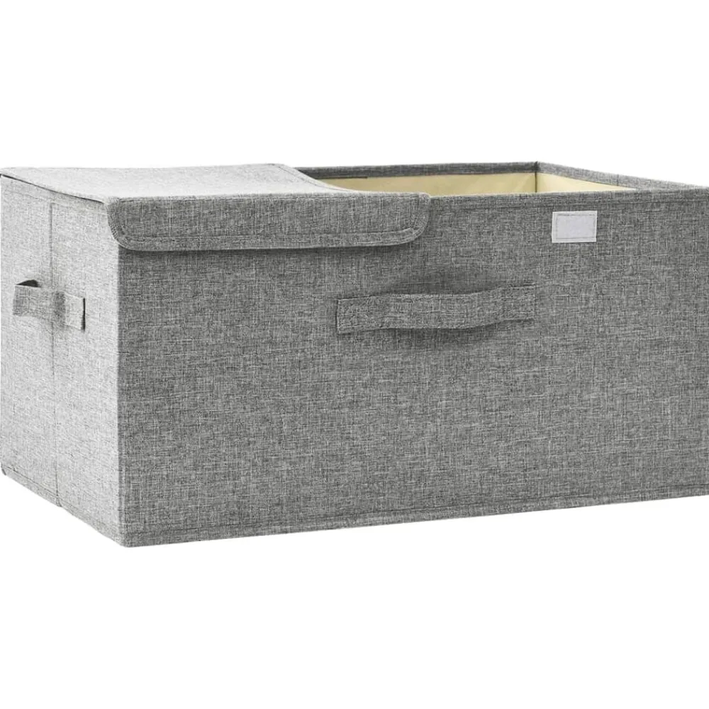 vidaXL Caja de almacenaje tela 50x30x25 cm Gris Sale