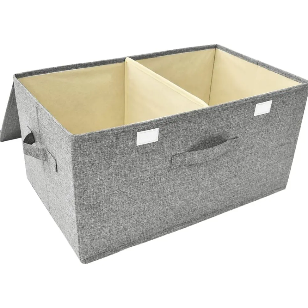 vidaXL Caja de almacenaje tela 50x30x25 cm Gris Sale