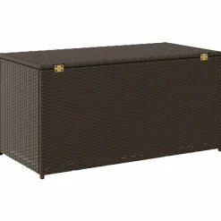 vidaXL Muebles De Jardín-Caja de almacenaje jardín ratán sintético marrón 100x50x50 cm