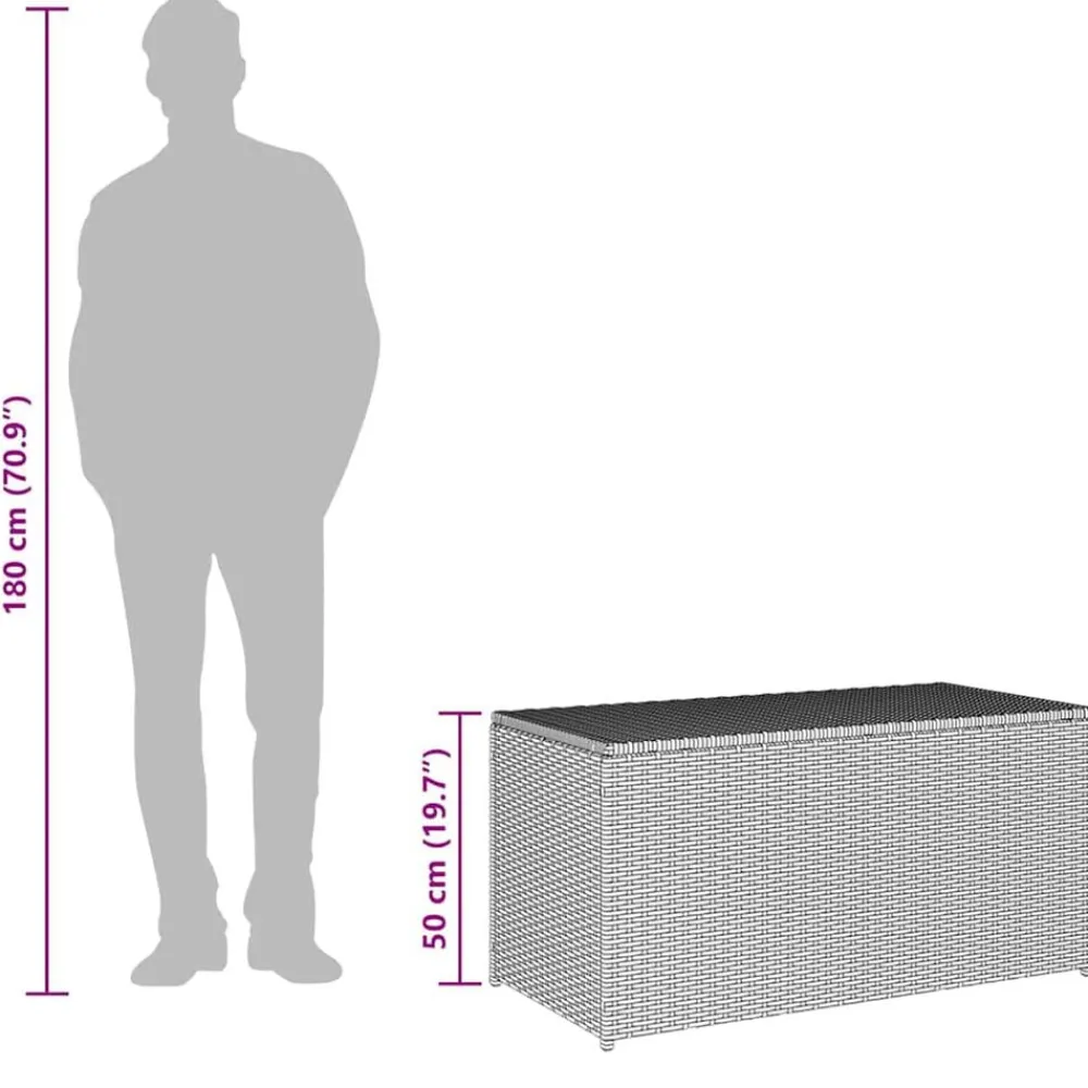 vidaXL Muebles De Jardín-Caja de almacenaje jardín ratán sintético marrón 100x50x50 cm