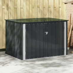 vidaXL Caja de Almacenamiento para Jardín Negro 151,5 x 107 x 100 cm Clearance