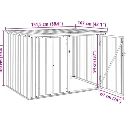 vidaXL Caja de Almacenamiento para Jardín Negro 151,5 x 107 x 100 cm Clearance