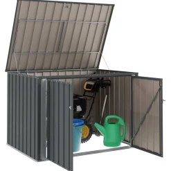 vidaXL Caja de Almacenamiento para Jardín Negro 151,5 x 107 x 100 cm Clearance