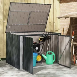 vidaXL Caja de Almacenamiento para Jardín Negro 151,5 x 107 x 100 cm Clearance