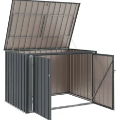 vidaXL Caja de Almacenamiento para Jardín Negro 151,5 x 107 x 100 cm Clearance