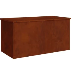 vidaXL Caja de Almacenamiento Exterior Oxidado 100 x 50,5 x 50 cm Acero oxidado Discount