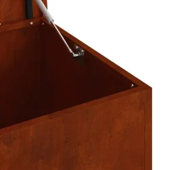 vidaXL Caja de Almacenamiento Exterior Oxidado 100 x 50,5 x 50 cm Acero oxidado Discount