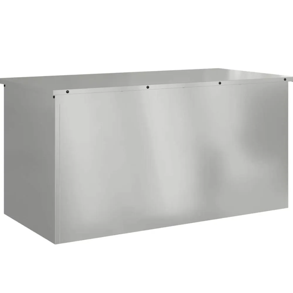 vidaXL Caja de Almacenamiento Exterior Plateado 100 x 50,5 x 50 cm Acero galvanizado Clearance