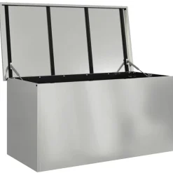 vidaXL Caja de Almacenamiento Exterior Plateado 100 x 50,5 x 50 cm Acero galvanizado Clearance