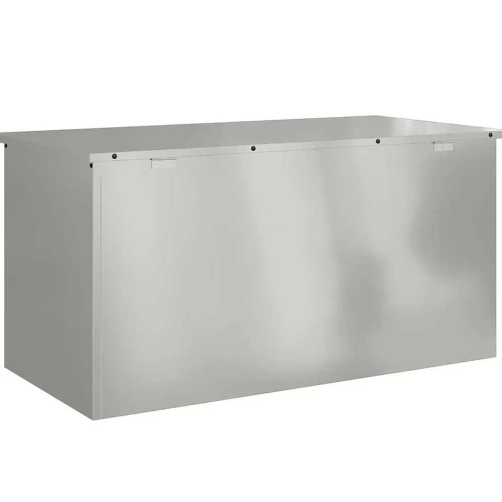 vidaXL Caja de Almacenamiento Exterior Plateado 100 x 50,5 x 50 cm Acero galvanizado Clearance