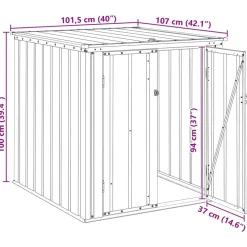vidaXL Jardín-Caja de Almacenamiento para Jardín Negro 101,5 x 107 x 100 cm
