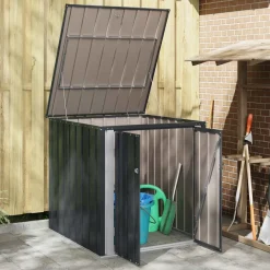 vidaXL Jardín-Caja de Almacenamiento para Jardín Negro 101,5 x 107 x 100 cm