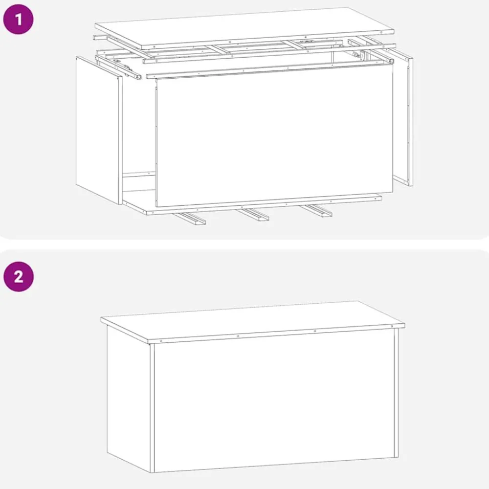 vidaXL Caja de Almacenamiento Exterior 100 x 50,5 x 50 cm Antracita Clearance