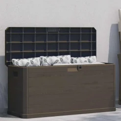 vidaXL Muebles De Jardín-Caja de almacenamiento de jardín 280 L marrón