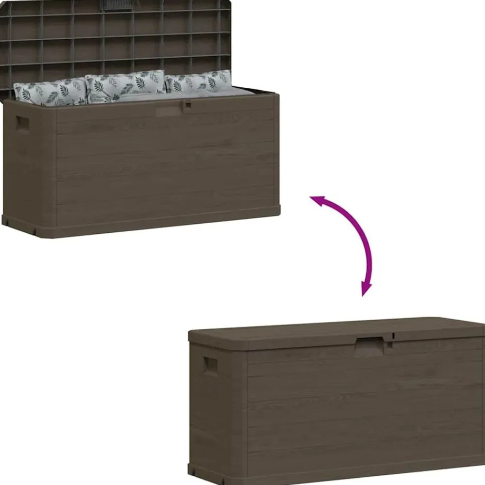 vidaXL Muebles De Jardín-Caja de almacenamiento de jardín 280 L marrón