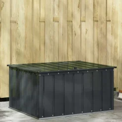 vidaXL Caja de Almacenamiento para Jardín Negro 101 x 82 x 50 cm Acero Outlet