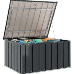 vidaXL Caja de Almacenamiento para Jardín Negro 101 x 82 x 50 cm Acero Outlet