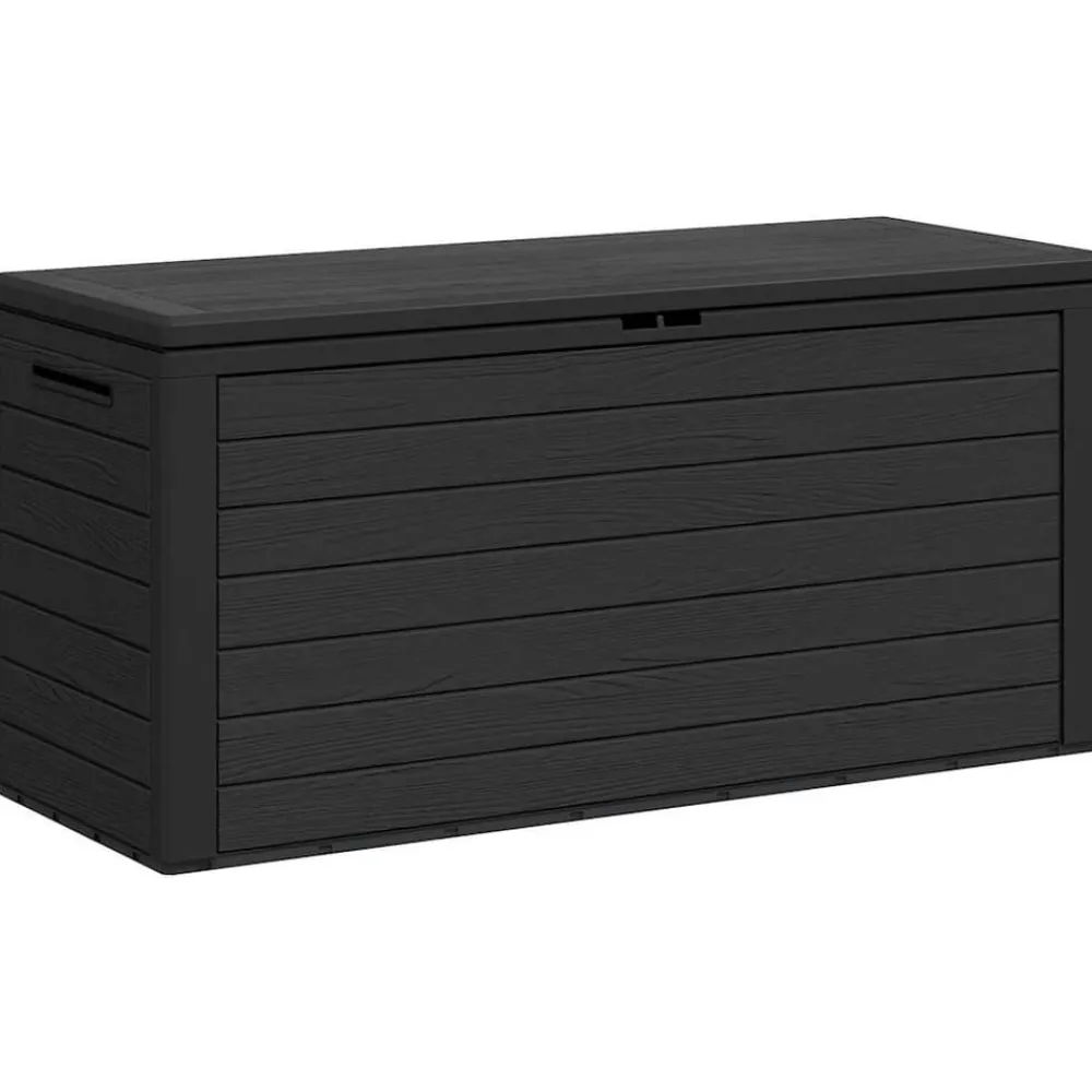 vidaXL Muebles De Jardín-Caja de almacenamiento de jardín gris 116x44x55 cm