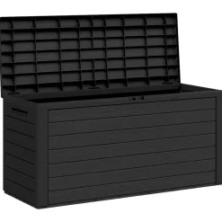 vidaXL Muebles De Jardín-Caja de almacenamiento de jardín gris 116x44x55 cm