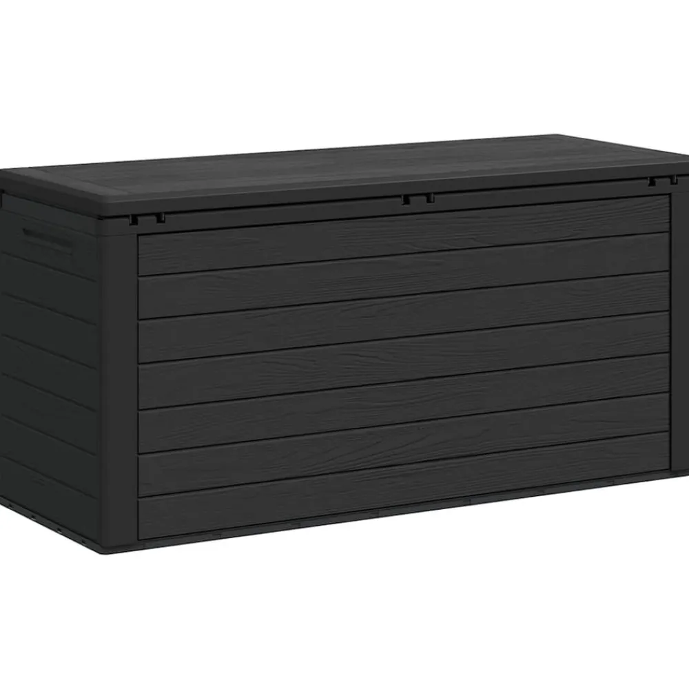 vidaXL Muebles De Jardín-Caja de almacenamiento de jardín gris 116x44x55 cm