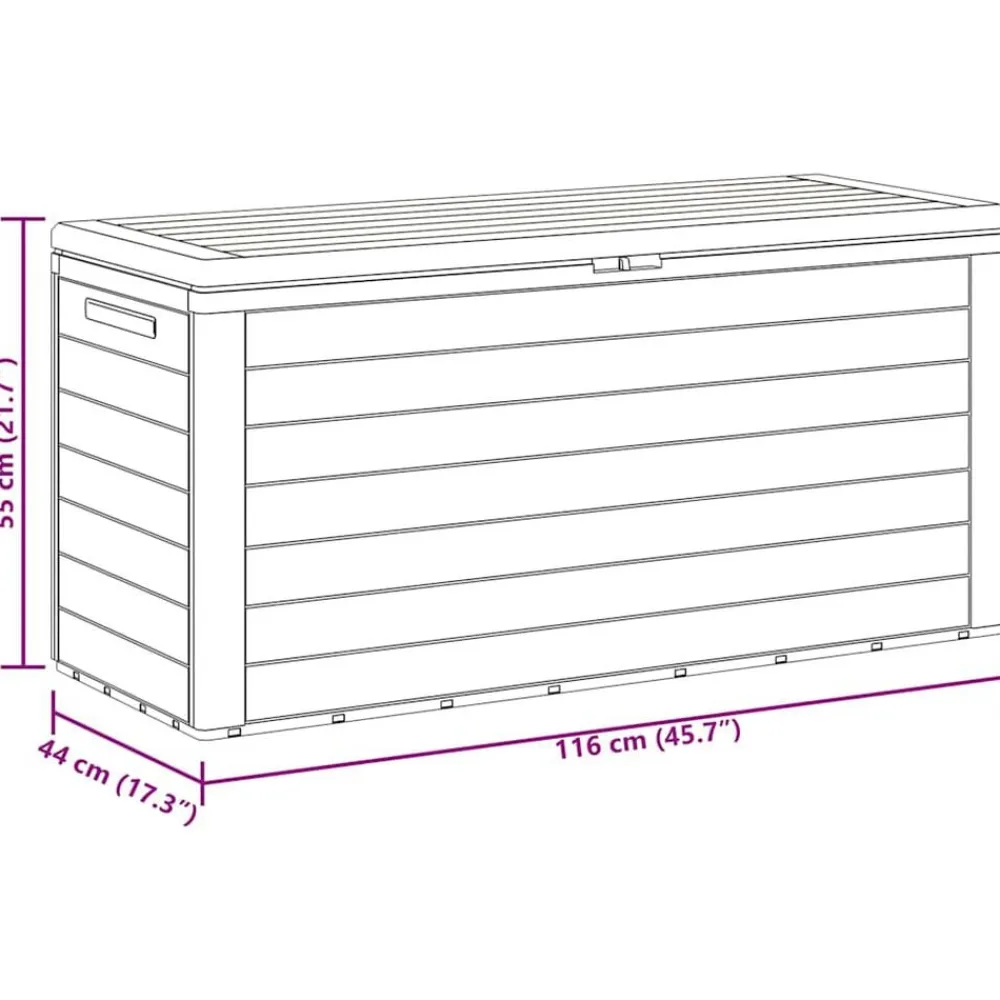 vidaXL Muebles De Jardín-Caja de almacenamiento de jardín gris 116x44x55 cm