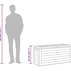 vidaXL Muebles De Jardín-Caja de almacenamiento de jardín gris 116x44x55 cm